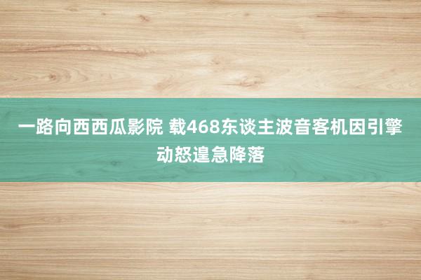 一路向西西瓜影院 载468东谈主波音客机因引擎动怒遑急降落