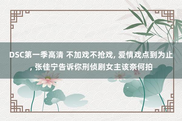 DSC第一季高清 不加戏不抢戏， 爱情戏点到为止， 张佳宁告诉你刑侦剧女主该奈何拍